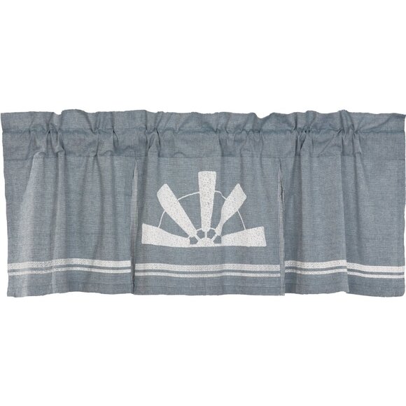 New Country Windmill window Valance in Duck Blue - Picture 2 of 7